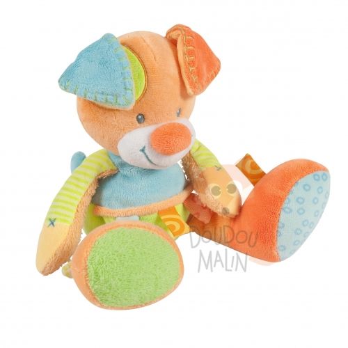  funny farmers peluche chien bleu vert jaune rose 